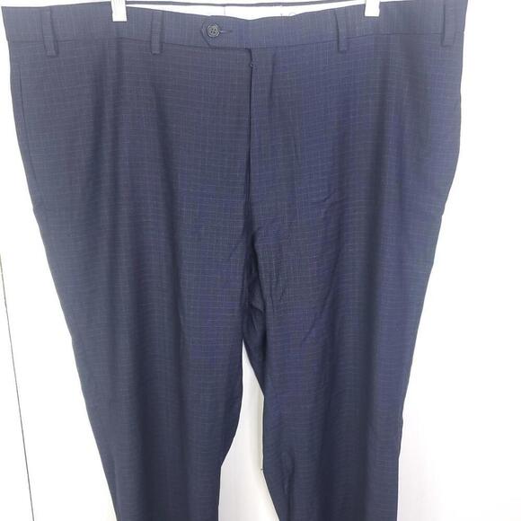 Ralph Ralph Lauren Pants Mens 40 Navy Windowpane Plaid Slim Fit Career Office - Picture 3 of 10